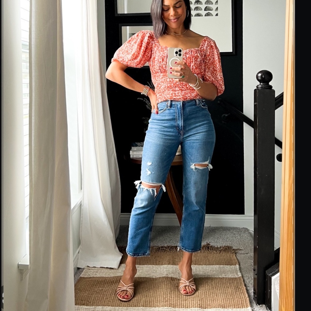 abercrombie & fitch the ankle straight ultra high rise curve love jeans size 31